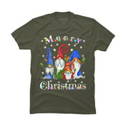Gnome Christmas Pajamas Mens Military Green Graphic Tee - Design By Humans  XL