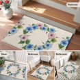 thumbnail image 6 of Spring Flower Wreath Area&nbsp;Rug 2x3ft Country Watercolor Pink Blue Floral Bud Leaf Non-Slip&nbsp;Washable Square&nbsp;Rugs Soft Felt Indoor Floor Mat for Bedroom Kitchen Living Room Bathroom, 6 of 9