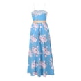 thumbnail image 3 of Yuemengxuan Woman Fashionable Summer Flower Print Sleeveless Dress with Detachable Shoulder Strap, 3 of 8