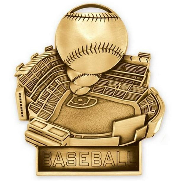 Simba SAA201G 3.5 in. Médaille Debout Baseball, Or - Pack de 25