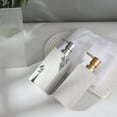 thumbnail image 3 of VINLIFE Soap Dispenser for Kitchen Sink Bathroom Hand Soap Dispenser with Pump Resin White Silver Lotion Soap Dispenser Refillable Shampoo Container - Square,11.8OZ, 3 of 7