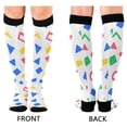 thumbnail image 4 of FORMRS Womens Knee High Socks Casual Long Thick Travel Daily Wear, 1 Pair, Blue Retro Triangles, 4 of 6