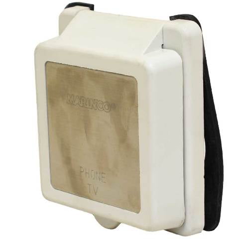 Marinco Boat Phone / TV Inlet PH6574TV | 3 3/8 x 3 3/4 Inch Off White