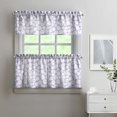 thumbnail image 2 of Daisy Floral Kitchen Curtains Set of 3 - Vintage Cute Tier Curtains with Valance, White & Yellow Boho Print, Rod Pocket 54x18 + 27.5x24 Inch for Small Windows, 2 of 3