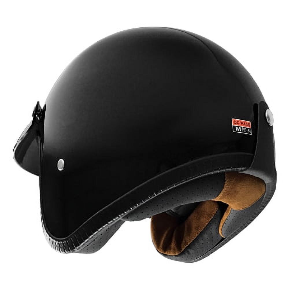 RS Helmets RS-8658 Gloss Black-AXL 3 by 4 Open Face Motorcycle Helmet with Visor Gloss&#44; Black - image 3 of 4
