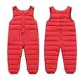 thumbnail image 2 of UACY Toddler Baby Puffer Snow Pants Fleece Lined Winter Warm Snowsuit Overalls Zip Up Quilted Down Jumpsuit ﻿ (Red, 18-24 Months), 2 of 4