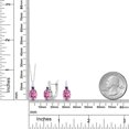 thumbnail image 2 of Gem Stone King 925 Sterling Silver Pendant and Earrings Jewelry Set Pink Moissanite Created Sapphire (6.15 Cttw), 2 of 4