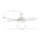 thumbnail image 5 of Ventilador de techo 52, 2 luces E27 40 W, acabado blanco, 5 aspas reversibles, 3 velocidades, 5 of 8