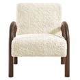 thumbnail image 5 of Lunet Faux Shearling Accent Armchair in Ecru, 5 of 9