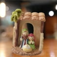 thumbnail image 5 of Holy Family Nativity Figurine Jesus Manger Scene Statue Miniature Mary Joseph Sculpture 3inch Mini Little People Figure Ornament for Holiday Party Home Tabletop Decor, 5 of 7