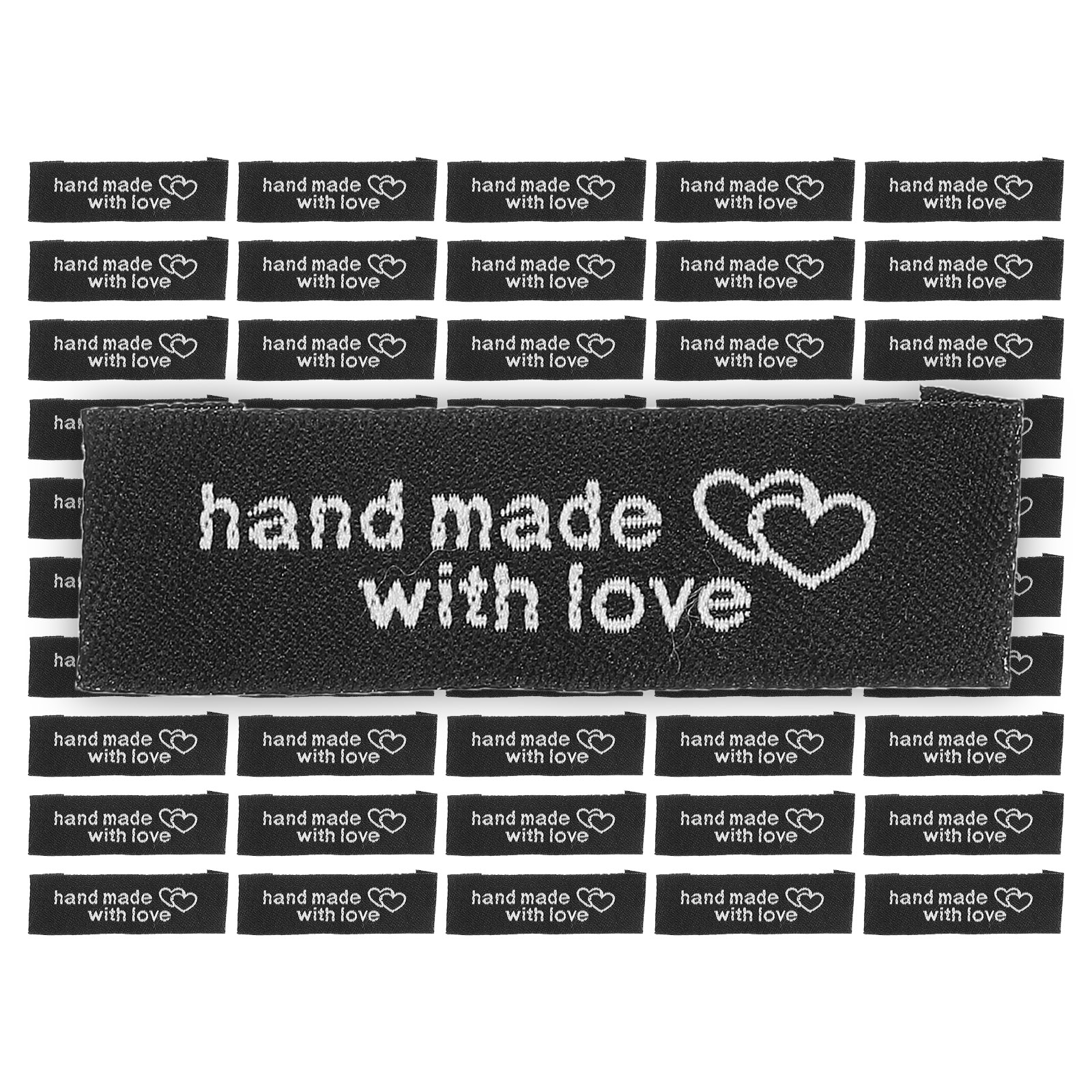 50pcs Handmade with Love Sewing Labels Embroidered Label Tags for Sew