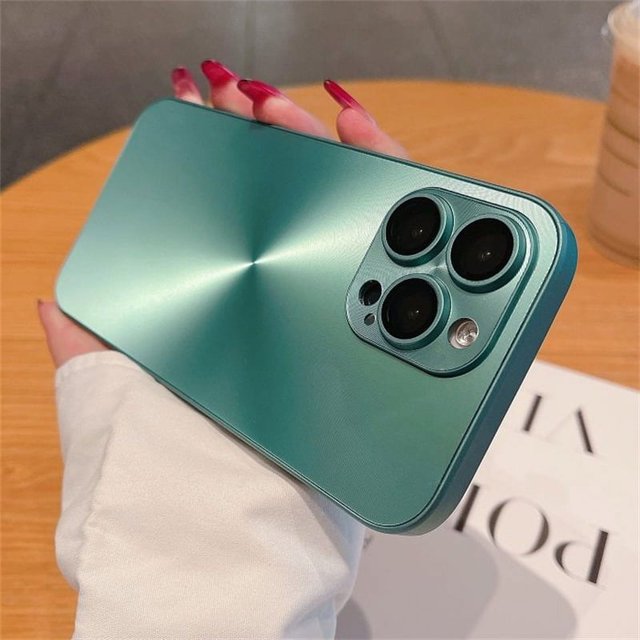 Luxury Laser Aurora CD Pattern Matte Case For iPhone 16 15 14 13 12 11 Pro Max Plus Soft Bumper Shockproof Armor Hard Back Cover Green for iphone11 Pro(5.8")