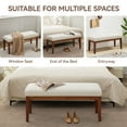 thumbnail image 5 of 43'' Linen Upholstered Entryway Bench with Solid Wood Legs for Bedroom, Living Room, Dinning Room, Hallway, White, 5 of 9