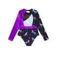 thumbnail image 6 of inhzoy Kid Girls Metallic Open Back Gymnastic Leotard Purple 4, 6 of 8