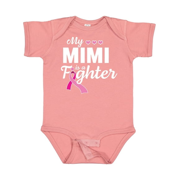 Inktastic Breast Cancer Awareness My Mimi is a Fighter Boys or Girls Baby Bodysuit