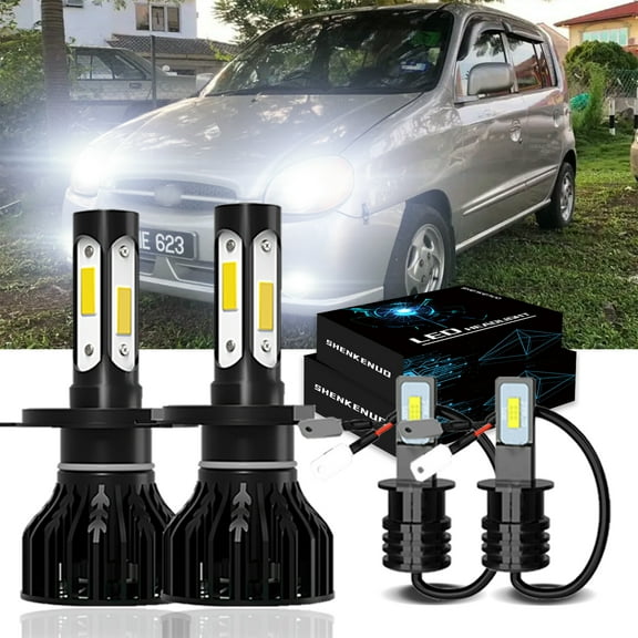 9003 H4 LED High/Low Beam Headlight Bulbs for 2001-2012 Dodge Atos H3 Fog light Bulbs