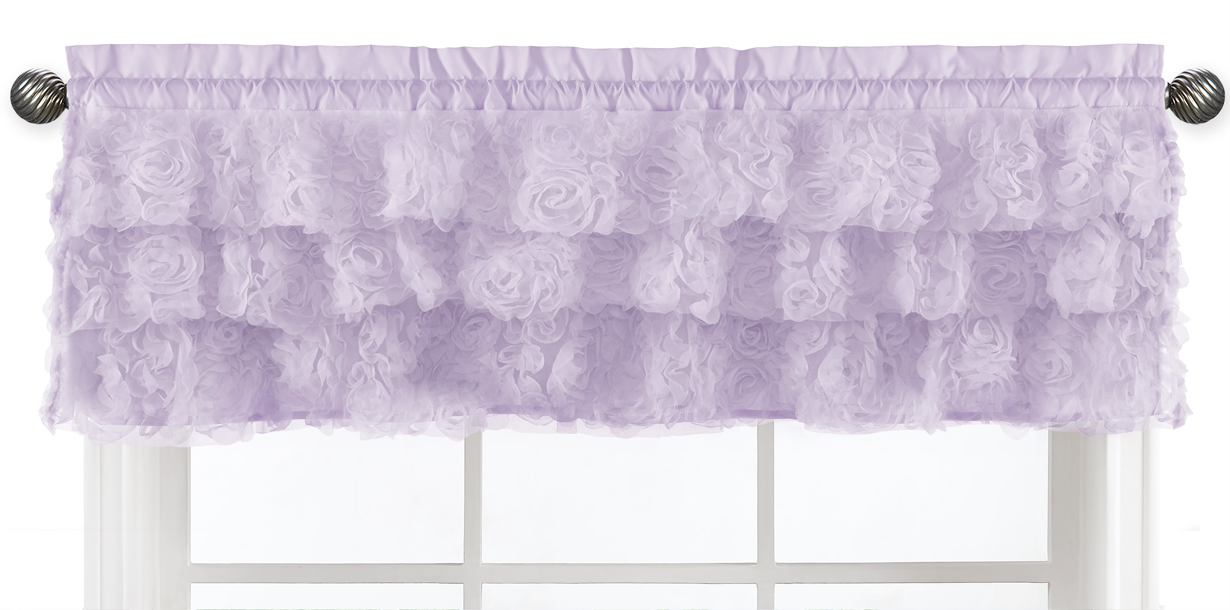 Rose Lavender 54' Tiered Window Valance by Sweet Jojo Designs
