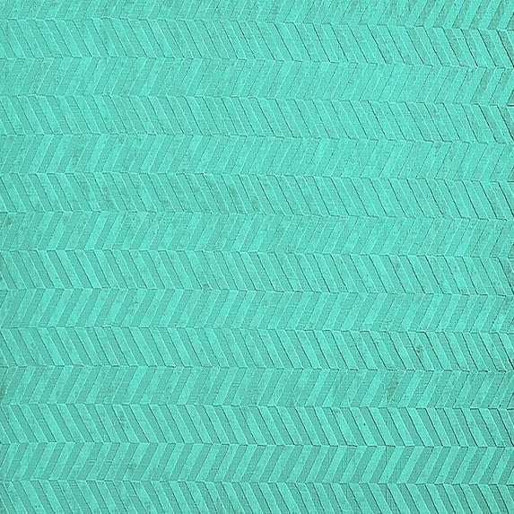 Ahgly Company Indoor Square Solid Turquoise Blue Modern Area Rugs, 7' Square