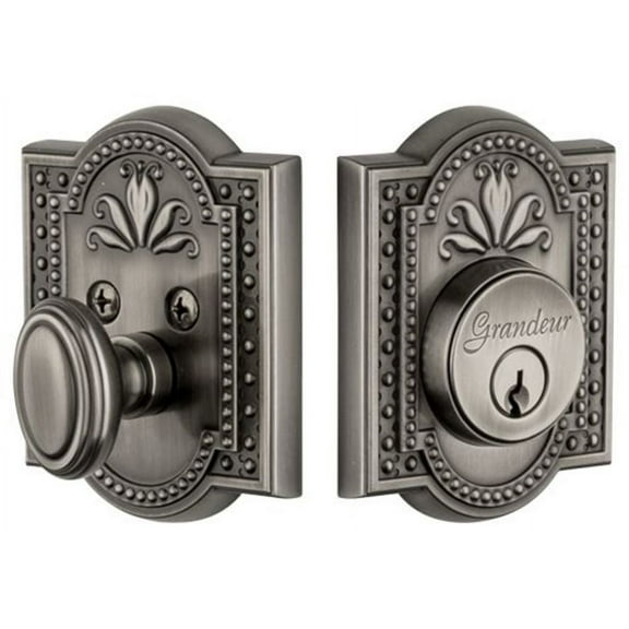 Grandeur Parpar_Sglcyl_234 Parthenon Solid Brass Rose Single Cylinder Keyed Entry Deadbolt