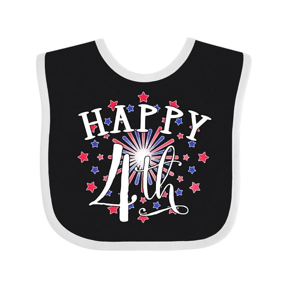 Inktastic Happy 4th Fourth of July Firework Boys or Girls Baby Bib