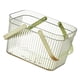 thumbnail image 3 of Cesta Organizadora De Baño De Gran Capacidad Con Boca Ancha, Orificio De Drenaje, Diseño Elegante A Rayas Transparentes, Organizador De Almacenamiento De Ducha Con Asa Para, 3 of 8