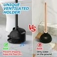 thumbnail image 2 of Plunger for Bathroom with Storage, Strong Suction Toilet Plunger, Flip Over Base for Discreet Placement, Cleaning Tool, Black, 2 of 6