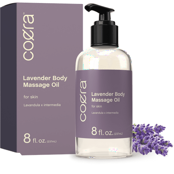 Lavender Massage Oil | 8 fl oz | Moisturizing Body Oil for Skin | Free of Parabens, SLS, & Fragrances | Coera By Horbaach
