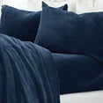 thumbnail image 1 of Micro Fleece Extra Soft Cozy Velvet Plush Sheet Set. Deluxe Bed Sheets with Deep Pockets. Velvet Luxe Collection (Full, Denim Blue), 1 of 5