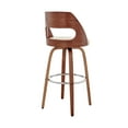 thumbnail image 4 of Armen Living Indoor Julius 26" Brown Faux Leather and Walnut Wood Bar Stool, 4 of 13