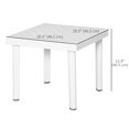 thumbnail image 2 of White Plastic Garden Side Table - 18.3" Square Outdoor Coffee Table for Patio, Balcony & Terrace - Versatile Accent Table for Drinks & Plants, 2 of 7