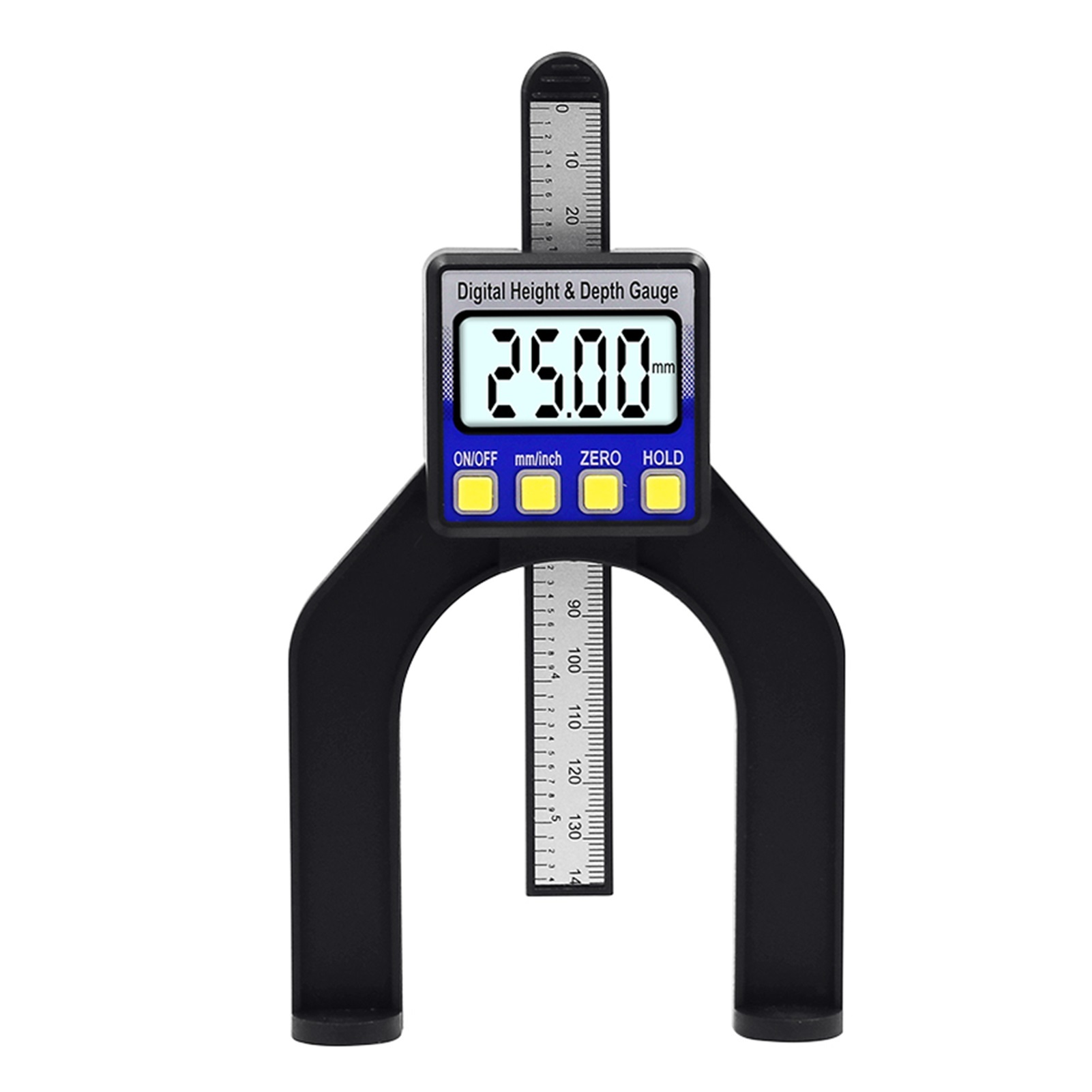 Digital Depth Caliper Height Gauge Digital Tread Depth Gauge LCD Magnetic Self Standing Aperture 0-80mm