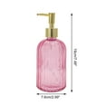 thumbnail image 4 of Unique Bargains 1 Pc Convenient Vertical Stripe Soap Dispenser 13.53oz Pink Gold Tone, 4 of 6