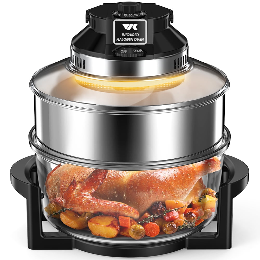 Black Steam 18 Quart NutriChef 1000W Air Fryer Bake Roaster Oven Grill