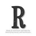 thumbnail image 1 of Salsbury 1240BLK-R Solid Brass Letter, Black Finish - R, 3 in., 1 of 1