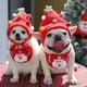 thumbnail image 3 of gorro de Papá Noel grande con temática navideña, gorro de astas, gorro de árbol de Navidad y babero de toalla de saliva de reno, alce y Papá Noel, apto para gatos pequeños, perros y mascotas. Gorro, 3 of 3