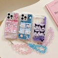 thumbnail image 2 of Samsung S23 S22 S21 S20 Note 20 Plus Ultra 10 A20S A10S M10 M31S M30S M21 M30 A10 5G S10 FE 5G Plaid Sanrio Doll Big Ear Dog Colorful Quicksand Crystal Bracelet Case, 2 of 3