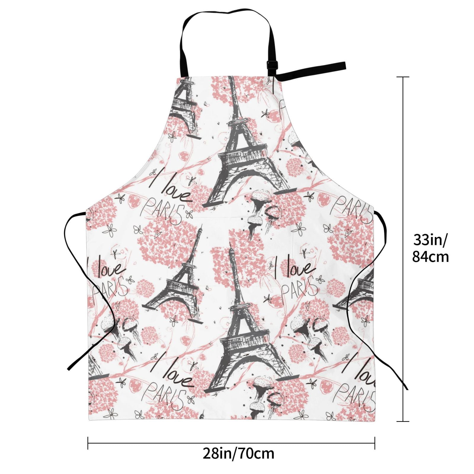 Kdxio Paris Apron with Pockets Adjustable Kitchen Aprons for Men Women Waterproof Aprons for Cooking,Drawing,Crafting, Baking Household Cleaning