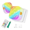 thumbnail image 1 of 2 Luces Sumergibles Recargables para Piscina con Control Remoto, IP68 A Prueba de Agua, 16 Luces LED Que Cambian de Color con Pegamento, 1 of 5