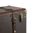 thumbnail image 5 of DecMode 19" x 10" Brown Faux Leather Nesting Upholstered Trunk with Vintage Gold Accents and Studs, 3-Pieces, 5 of 14