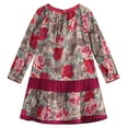 thumbnail image 2 of Little Girls Red Flower Printed Neck Pearl Embroidery Dress 4/5, 2 of 7