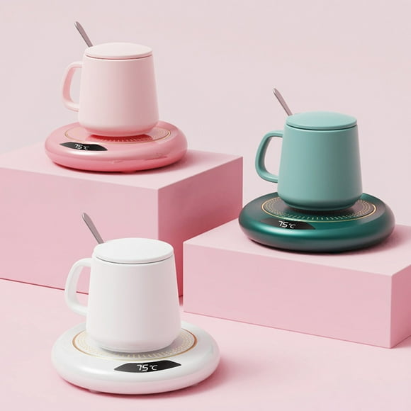 Sentmoon Ensemble de sous-Verres Tasses sous-Verres Chauffe-Tasse, Chauffe-Café et Chauffe-Tasse pour Bureau avec 3 Réglages de Température, Chauffe-Tasse à Café Chaud avec Arrêt Automatique 8 H