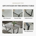 thumbnail image 4 of 3 Piece Dining Table Set with Bench, 42.9 Inch Modern Kitchen Table with Right Seat Corner Bench and 43.3 Inch Bench for Family Dining Room Furniture, 4 of 5