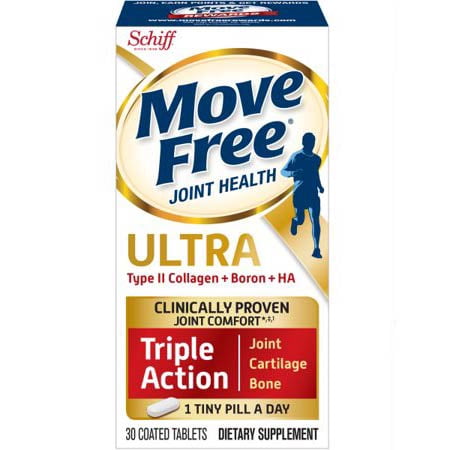 Move Free Ultra Triple Action Joint Supplement with Type II Collagen, Boron, and Hyaluronic Acid - 30