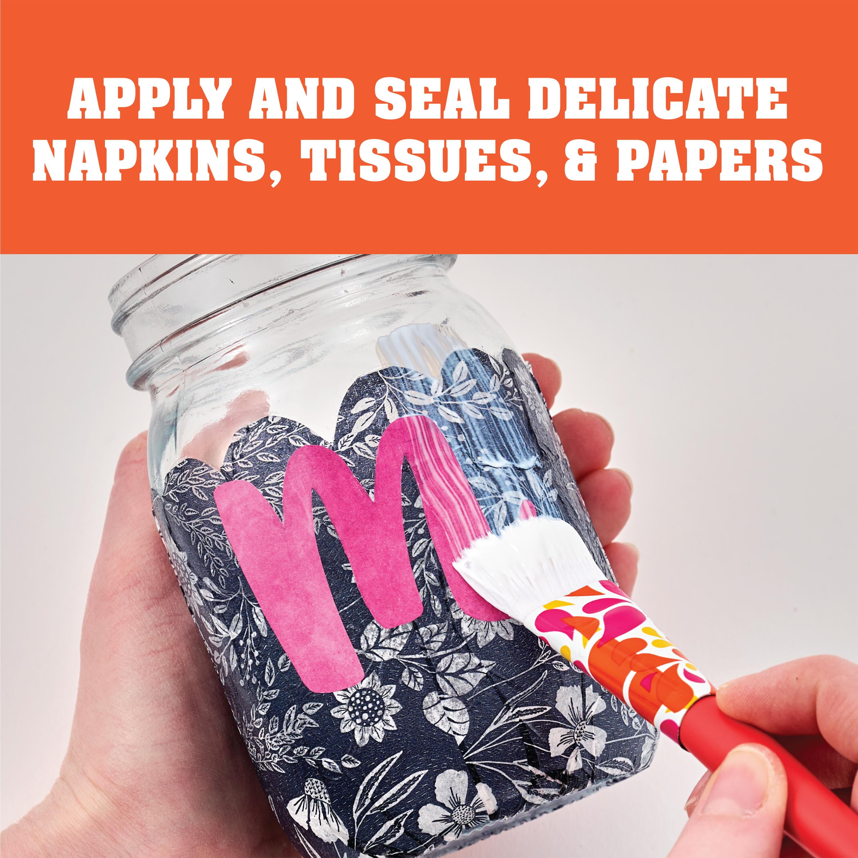 Mod Podge Dishwasher Safe 8 fl oz Decoupage Set with 3 Soft Bristle Brushes