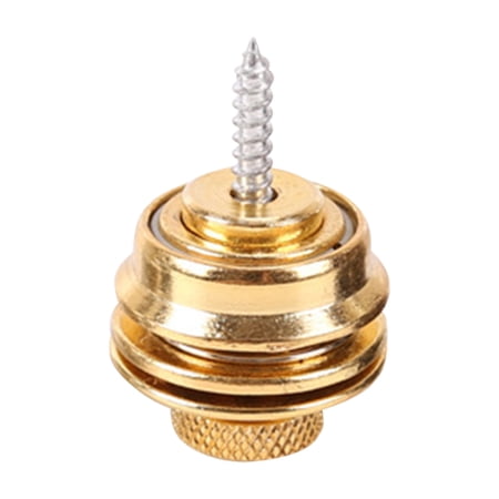 TureClos Acoustic Guitar Strap End Screw Pin Guitar Shoulder Belt Non-slip Metal Button Block  Gold