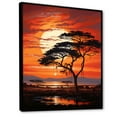 thumbnail image 2 of Designart "African Tree Orange Sunset I" Floral Floater Framed Canvas Print, 2 of 7