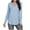 Blue, variant on Odeerbi Womens Tops Long Sleeve Shirts Blouses Solid Color 2025 Fashion Leisure Comfortable V-neck Long Sleeves Blouse Dark Blue