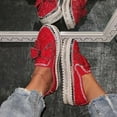 thumbnail image 1 of Zapatillas de deporte sin cordones a la moda para mujer, brillo de diamantes de imitación para mujer, mocasines de plataforma lindos zapatos planos informales con lazo para niñas Wmkox8yii  ahfdhkah687, 1 of 1