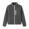 thumbnail image 5 of Qzwdhjm Fleece Jackets for Women Fuzzy Warm Long Sleeve Zip up Jacket Cozy Soft Collared Fleece Coat for Fall Winter, 5 of 7