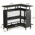 thumbnail image 4 of Tribesigns L-Shaped Liquor Bar Table with Stemware Racks and 2-Tier Shelves Corner Mini Bar Cabinet Coffee Bar Table, 4 of 10